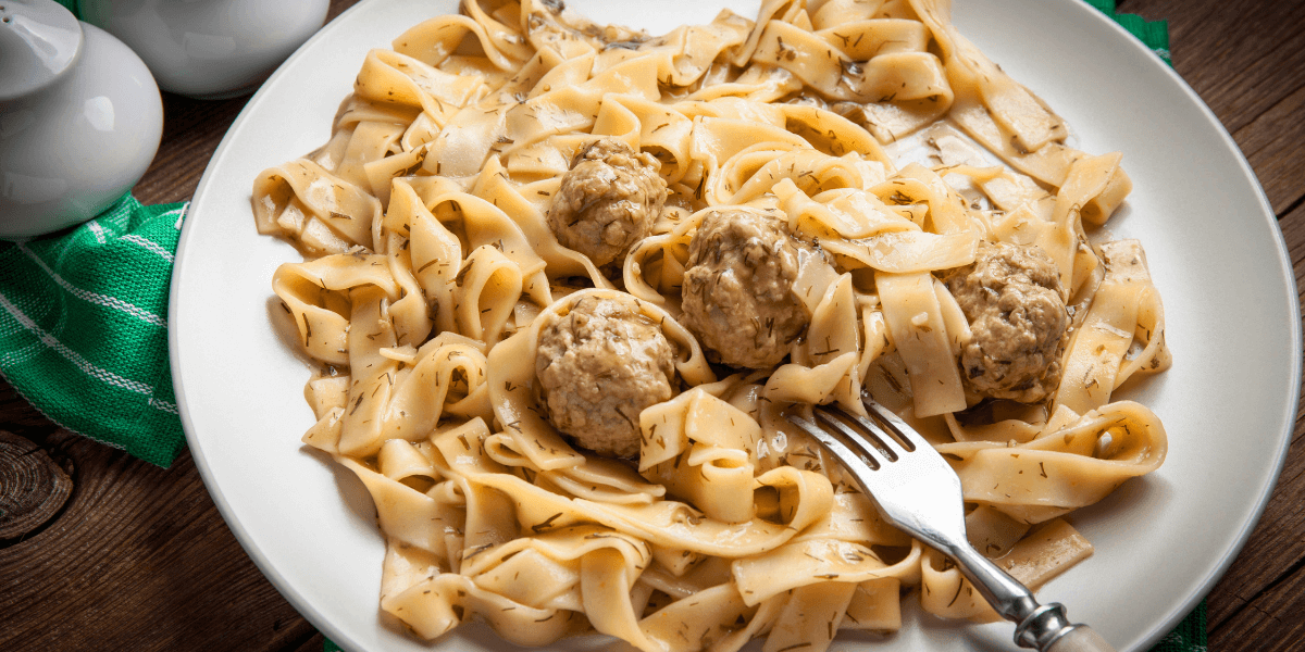 Picture of meatball stroganoff recipe prepared